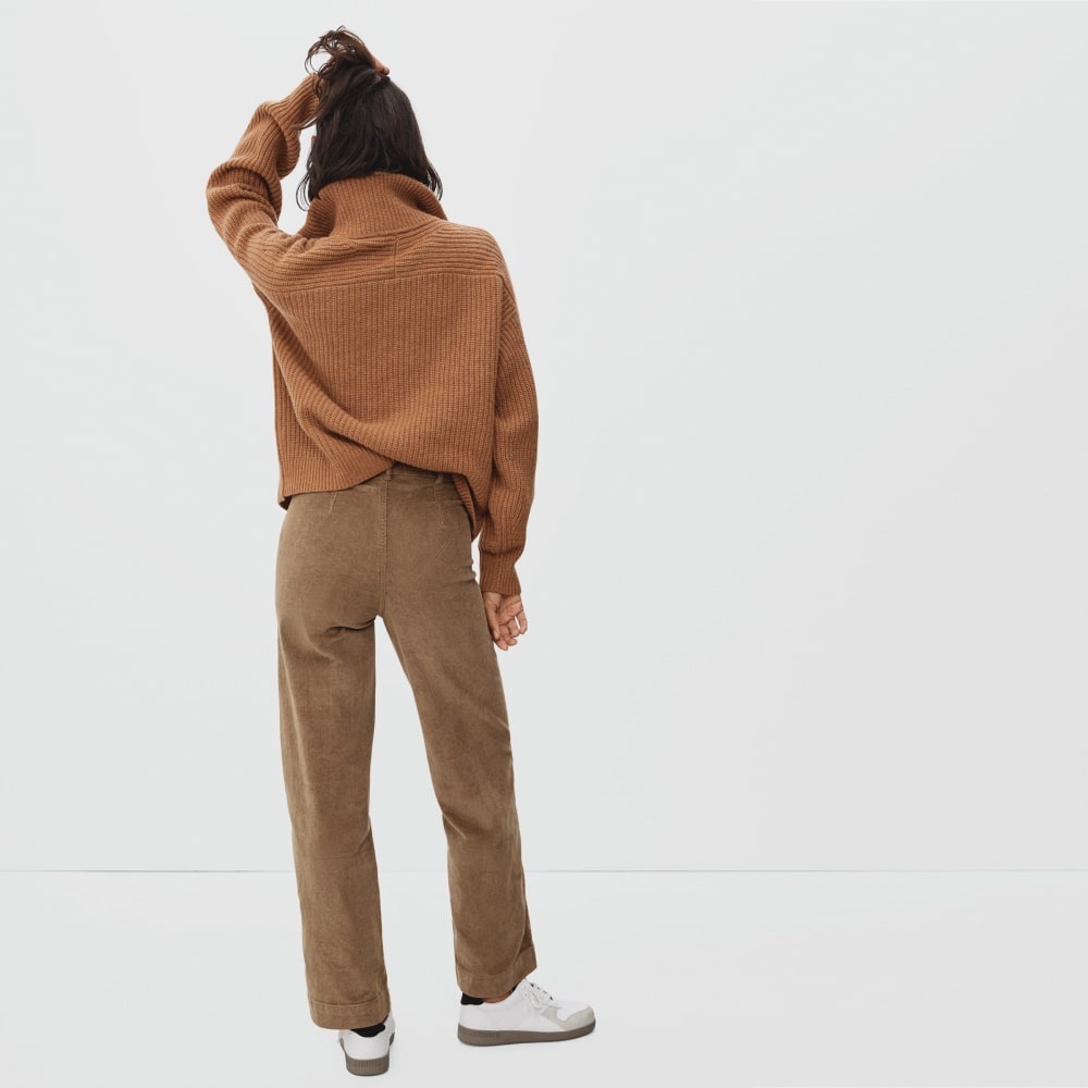 Everlane Corduroy Wide Leg Pants Women 0 High Rise Brown Organic Cotton - Picture 5 of 11